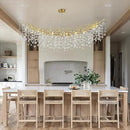 Modern Crystal Gold Chandelier,72" Large Rectangular Chandeliers for Dining Room, Tree Branch Crystal Lving Room Chandelier,Dining Room Over Table Chandeliers,Fixture Height-Adjustable by CozyNest Decor