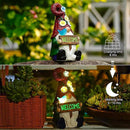 Goodeco Sitting Gnome with Welcome Sign - Garden Gnomes Outdoor with Solar Bird & LED Lights, Ideal Gifts for Mom or Women, Housewarming Gnome Decorations by GreenHaven Gardens