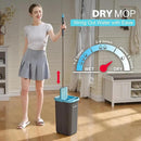 JOYMOOP Mop and Bucket Set with Wringer, with 3 Reusable Microfiber Mop Pads, Mops for Floor Cleaning and Wall Cleaning, Hands-Free Flat Mop for Home Use - Grey+Cyan Blue by CozyNest Decor