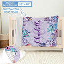 Personalized 5-Piece Crib Set, Custom Bedding With Name for Girls, Purple Butterfly Nursery Set, Gifts for Infants, Toddlers, New Parents by TinyTreasures Baby Boutique