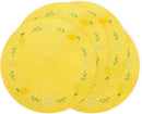 Whaline 4Pcs Round Placemats Lemon Embroidered Place Mats Summer Lemon Greenery Leaves Dinner Table Mats for Home Wedding Baby Shower Birthday Party Decor by CozyNest Decor