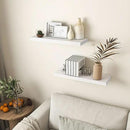 Farmhouse Floating Shelves - 8 Inch Deep Rustic Wood Wall Shelf - Premium Solid Pine Wood Storage Shelf Display Shelf for Kitchen Living Room Bedroom - 24"W x 8"D - Set of 2 - White Color by CozyNest Decor
