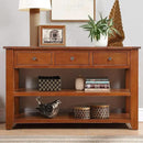 Farmhouse Wood Entry Console Table 48-Inch Modern Sofa Entryway Table with Drawers and Storage Shelves for Entrance Living Room (Brown) by CozyNest Decor