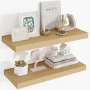 24 Inch Floating Shelves, 3D Textured Wood Grain, 24"x9.25"x1.5" Inch Deep Floating Shelves for Wall, Wooden Shelves for Bathroom, Bedroom, Living Room, Natural by CozyNest Decor