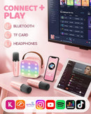 YLL Mini Karaoke Machine for Kids Adults: Portable Loud Speaker with 3 Wireless Microphones -Most Popular Birthday Party Gifts for Girls Boys 3, 4, 5, 6, 7, 8, 9, 10+ Year Old Toys Party (Pink-3 Mics) by TinyTreasures Baby Boutique