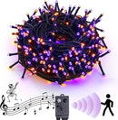 Rotu Halloween String Lights Outdoor with Music Sync Spooky Sounds 300 LED 114.8ft Indoor Fairy String Lights Waterproof Function for Halloween Party Haunted House Decorations (Purple & Orange) by CozyNest Decor