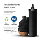 Gravity Water Filter System - 1.5 Gallons NSF Certified AISI 304 Stainless Steel Water Filter with 2 Smart (Black) Carbon Filter Elements & Free Stainless Steel Stand and Spigot (1.5G) by CozyNest Decor