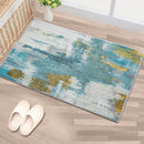 Entryway Rug 2x3 Blue Rug, Washable Abstract Small Rugs Non-Slip Low Pile Throw Rugs for Kitchen Floor, Front Door, Bedroom Bedside by TinyTreasures Baby Boutique
