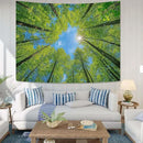 AMM Nature Forest Tree Celling Tapestry Lush Green Treetops Sunlit Tapestry for Bedroom Aesthetic Sky Sunlight Canopy Leaves Landscape Tapestries Wall Hanging for Living Room Dorm Office 48 x 36 Inch by CozyNest Decor
