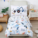 PERFEMET Comforter Set for Twin Bed Reversible Cars Pattern Bedding Set Soft Microfiber Bed in a Bag for Kids Boys Teens All Season Use(White, Twin) by TinyTreasures Baby Boutique