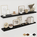 Floating Shelves for Wall, 48 Inch Floating Shelves for Home Decor, Wall Mounted Rustic Wood Shelves, Bathroom, Hanging Deep Shelf for Bedroom, Living Room, Kitchen (Black, Set of 2) by CozyNest Decor