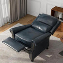 UIXE Pushback Recliner Chair, Faux Leather Armchair Overstuffed Accent Chair for Living Room, Rivet Trim Club Chair Home Theater Single Sofa Bedroom Side Reading Seat - Navy Blue by CozyNest Decor