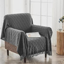 inhand Grey Throw Blanket for Couch and Bed, Soft Living Room Home Decor Knitted Blanket with Tassel, Outdoor Lightweight Breathable Summer Blanket, Farmhouse Warm Woven Decorative, 50"x60" by CozyNest Decor