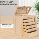 AKOZLIN Huge Jewelry Box Organizer Functional Extra Large Leather Jewelry Storage Case for Women Girls Ring Necklace Earring Bracelet Holder Organizer with Mirror by TinyTreasures Baby Boutique