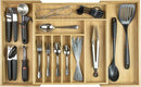 Premium Silverware, Flatware and Utensil Organizer for Kitchen Drawers, Food-Safe Contract Grade, Expandable from 16 to 28 In, Natural Bamboo by CozyNest Decor