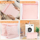 4-Piece Pink Large Durable Organic Cotton Mesh Laundry Bags with Sturdy Zippers and Breathable Mesh are Delicate Laundry Bags for Underwear, Clothes, Pants and Socks by TinyTreasures Baby Boutique
