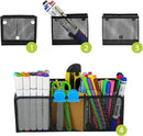 Neudeco Magnetic Pencil Holder, Locker Shelf Organizer, Metal Storage Basket for Whiteboard, Refrigerator, Ideal Cabinet for School, Black (Pack 4) by CozyNest Decor