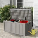 Mars Villa 119 Gallon Outdoor Storage Box Waterproof, Large Resin Deck Box for Pool Supplies Storage, Outdoor Patio Furniture Cushions, with Hydraulic Hinge, UV-Resistant and Weatherproof, Greige by CozyNest Decor