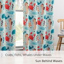 Kids Blackout Curtains - Ocean Whale Design, 100% Blackout, 2 Panels, Each W52×L84, Thermal Insulated for Bedroom, Noise Reducing, Excellent Colorfastness, Dive into an Underwater Adventure by TinyTreasures Baby Boutique