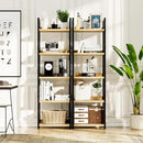 NUMENN Narrow Bookshelf, 5 Tier Bookshelves, Home Office Bookcase Shelf Storage Organizer, Free Standing Storage Shelving Unit for Bedroom, Living Room and Home Office, Natural by CozyNest Decor