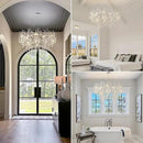 14-Light Modern Living Room Crystal Chandeliers,48" Round Silver Tree Branche Chandelier,Silver K9 Crystal Chandeliers for Dining Room,High Ceiling,Entryway、Foyer by CozyNest Decor