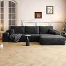 108" Sectional Couches for Living Room Modern Modular Sofa with L-Shape Couchs Upholstered Boneless Couch Deep Seat Sectional Couch with Chaise (Black, Right Facing Chaise+2Seaters) by CozyNest Decor