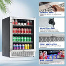 Albott Beverage Refrigerator-24 In fridge with Glass Door, Adjustable Shelves and LED Touch Panel, Under Counter Design for Wine Beer, Built-In or Freestanding Use, 34-64℉ by CozyNest Decor