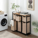 Laundry Basket Organizer, Hampers for Laundry 6 Compartments, Laundry Hamper with 6 Sliding Laundry Sorter Bags, Top Storage Shelf, and Metal Frame (6 Compartments) by CozyNest Decor