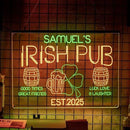 Personalized Irish Pub Signs with Your Name for home wall light up with personalized pub name, man cave accessories, beer themed neon customizable lighted sign by CozyNest Decor