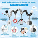 High Contrast Baby Toys - Black & White Hanging Toys for Car Seat, Stroller & Crib | Newborn Essentials 0-6 Months | Perfect by TinyTreasures Baby Boutique