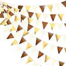 Brown Beige and Gold Party Decorations Fabric Triangle Pennant Banner Flag Bunting Garland for Boho Neutral Rustic Cowboy Western Teddy Bear Birthday Baby Shower Graduation Engagement Party Supplies by GreenHaven Gardens