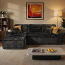 ovios 105” Modular Sectional Sofa with Thicken Seat Cushion, Cloud Couch with Deep Seat, Modern L-Shape Sofas Couches with Chaise,Upholstered Couches for Living Room Bedroom,Black by CozyNest Decor