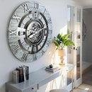 The Gears Clock Real Moving Gear Wall Clock England Line (Silver Grey, 24 inches (60 cm)) by CozyNest Decor