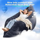 Hobestluk 3 in 1 Bean Bag Chair Giant Bean Bag Chairs for Adults with Plush Faux Fur Cover Convertible Bean Bag Floor Cushion with Machine Washable Cover for Living Room (Plush Dark Grey) by CozyNest Decor
