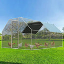 4ever2buy Chicken Runs for Yard with Cover, Large Metal Chicken Run Walk in Metal, Outside Dog Kennel with Roof, Flat Roofed Outdoor Kennel for Cats(9.2’Lx12.47’Wx6.4’H) by GreenHaven Gardens