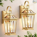 VIANIS Dusk to Dawn Outdoor Wall Lanterns, Modern Golden Exterior Lighting Fixtures Wall Mount Sconces, 100% Aluminum Waterproof Gold Porch Lights, Outside Coach Lantern for House Patio Garage, 2-Pack by GreenHaven Gardens
