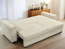 91-Inch Corduroy Pull Out Couch with Storage, Convertible Queen Sleeper Sofa with Pull Out Bed, Hide a Bed Couches for Bedroom, Guest Room, Apartment, Small Places, RV (Beige) by CozyNest Decor