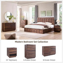 Nightstand Set of 2 with Charging Station, 22" Large Modern Bedside Table with 2 Drawers Storage,Push-to-Open End Table for Bedroom,Living Room,Brown by CozyNest Decor