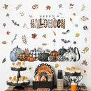 clothmile 40.15 x 38.58 Inch Happy Halloween Pumpkins Wall Decals Halloween Leaves Bat Spider Wall Stickers Halloween Removable Wall Sticker for Halloween Party Supplies Home Wall Decor by CozyNest Decor