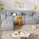 122" Modern L Shaped Modular Sectional Sofa, Boneless Couches for Living Room with Ottoman,4 Seater Convertible Chenille Cloud Couch Sofa Set, No Assembly Required, Light Grey 1 PCS by CozyNest Decor