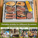 3-Burner 24,000 BTU Portable Flat Top Propane Gas Grill, Heavy-Duty Stainless Steel 2-in-1 Tabletop Grill and Griddle Combo for Commercial BBQ, Outdoor Cooking, Camping,Tailgates & Backyard by GreenHaven Gardens