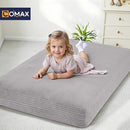COMAX Kids Bean Bag Chair Turn into Beanbag Bed, Toddler Bean Chair Corduroy for Girl Boy Sleeping, Lazy Children Bean Bags with Filler, Convertible Child Floor Mattress, Light Grey by TinyTreasures Baby Boutique