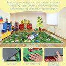 Kids Carpet Playmat Rug 4 x 6 ft Player Car Rug, City Life Traffic Road Map Mat Educational Game Area Mat for Toddler Children Playroom Classroom Bedroom(Green) by CozyNest Decor