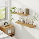 Fun Memories Floating Shelves for Wall, 32 Inch Rustic Wood Wall Mounted Shelves for Bathroom, Bedroom, Kitchen, Living Room, Deep Floating Shelves for Storage & Home Decor (Oak, Set of 2) by CozyNest Decor