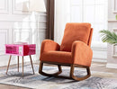 Dolonm Rocking Chair Mid-Century Modern Nursery Rocking Armchair Upholstered Tall Back Accent Glider Rocker for Living Room (Orange) by TinyTreasures Baby Boutique