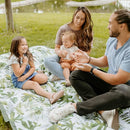 Little Unicorn 5'x5' Outdoor Family Picnic & Beach Blanket | Durable & Water-Resistant Fabric | Compact Fold & Easily Wipes Clean | Zipper Pocket (Tropical Leaf) by TinyTreasures Baby Boutique