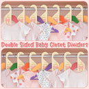 R HORSE Wooden Baby Closet Dividers - 8Pcs 3D Coquette Pink Bow Baby Closet Organizer Double-Sided Newborn Clothes Size Hanger Dividers Nursery Birthday Gift for Boy Girl (0-24 Months) by TinyTreasures Baby Boutique