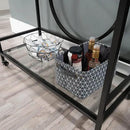 Sauder International Lux Bar Cart, Black Finish by CozyNest Decor