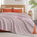 PHF Ultra Soft Waffle Weave Blanket Twin Size 66"x 90"- Washed Lightweight Breathable Cozy Woven Blanket for Bed - Aesthetic Decor for Couch Bedding Sofa Home Car - Dusty Rose by CozyNest Decor