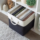 OrganiHaus 12x12 Cube Storage Bins 4 Pack, Foldable Cube Storage Organizer w/ Rope Handles, Collapsible Fabric Bins for Toys, Clothes & Closet Organization, Fabric Square Baskets - Black/White by CozyNest Decor